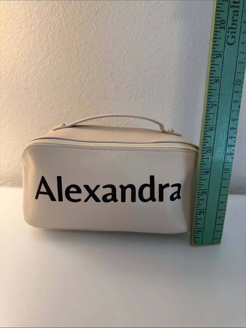 Alexandra Embossed Cosmetic Pouch - Cream